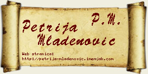 Petrija Mladenović vizit kartica